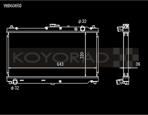Koyo Hyper V Core Radiator for 99-05 Mazda Miata M/T - VH060650