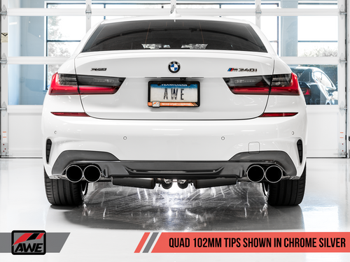 AWE OE-to-Quad Tip Conversion Kit for G20 M340i - Chrome Silver Tips