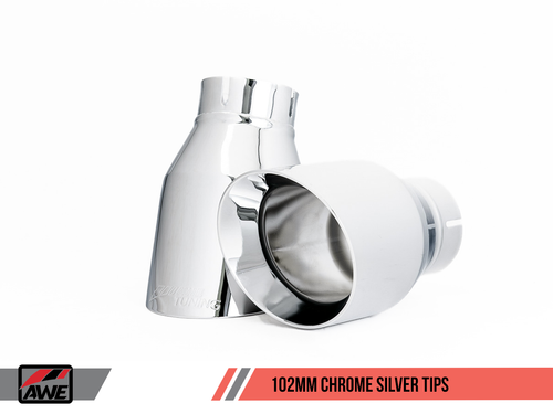 AWE Track Edition Exhaust Dual Outlet w/ DP - Chrome Tips for Audi B9 A5