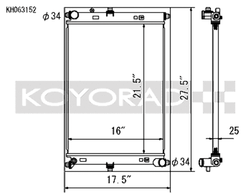 Koyo Racing Radiator for 2016 Mazda Miata MX5 M/T Only - KH063152