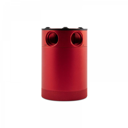 Mishimoto Compact Baffled Oil Catch Can - 2-Port - Red