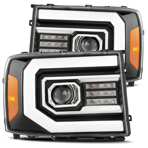 AlphaRex PRO-Series Proj Headlights Gloss Black for 07-13 GMC 1500HD