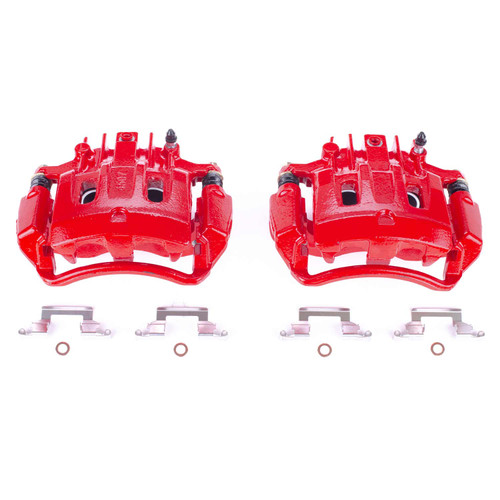 Power Stop Rear Red Calipers w/Brackets - Pair for 2000 Ford Excursion
