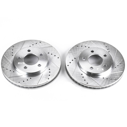 Power Stop Front Evolution Drilled & Slotted Rotors for 05-10 Ford Mustang V6