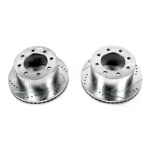 Power Stop Rear Evolution Drilled & Slotted Rotors for 11-19 Silverado 3500 HD