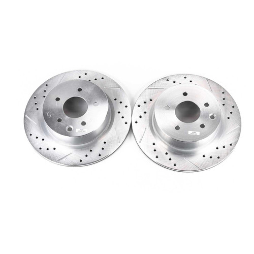 Power Stop Rear Evolution Drilled & Slotted Rotors for 08-12 Infiniti EX35
