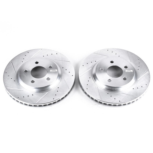 Power Stop Front Evolution Drilled & Slotted Rotors for 05-14 Ford Mustang V8
