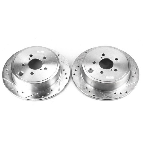 Power Stop Rear Evolution Drilled & Slotted Rotors for 13-16 Subaru BRZ