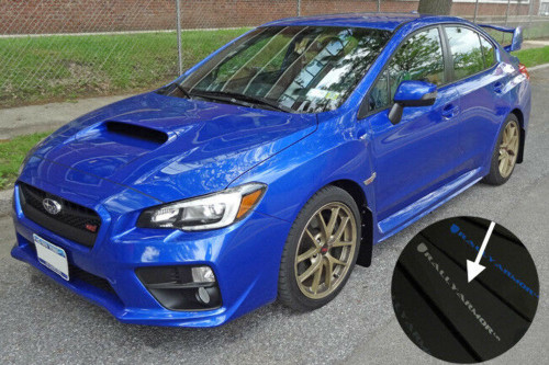 Rally Armor UR Black Mud Flaps w/ Silver Logo for 15+ WRX / STI