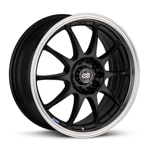 Enkei J10 17x7 4x100/114.3 42mm 72.62mm Bore Matte Black w/ Machined Lip Wheel