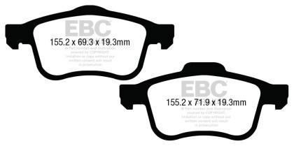 EBC Redstuff Front Brake Pads for 13+ Fiat 500L 1.4 Turbo
