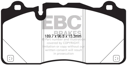 EBC Redstuff Ceramic Low Dust Front Brake Pads for 16-18 Cadillac CTS-V