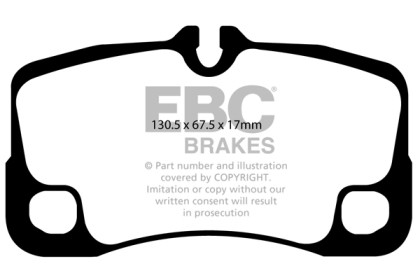 EBC Yellowstuff Rear Brake Pads for 09-12 911 (997) Cast Iron Rotor 3.6 Carrera