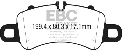 EBC Yellowstuff Front Brake Pads for 2016+ Boxster 718 (Iron Rotors ) 2.5L Turbo