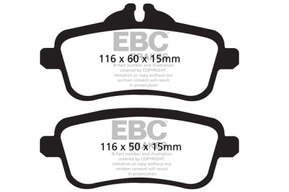 EBC  Greenstuff Rear Brake Pads for 13-16 Mercedes-Benz GL350 3.0 TD