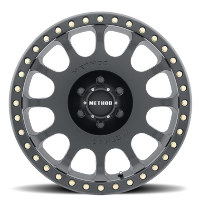 Method MR105 Beadlock 17x8.5 0mm Offset 8x6.5 130.81mm CB Matte Black Wheel