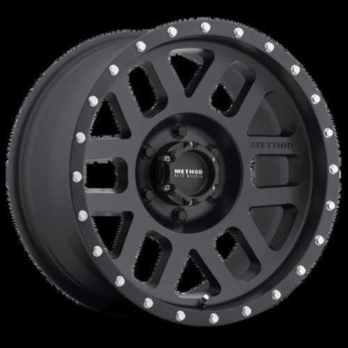 Method MR306 Mesh 17x8.5 0mm Offset 5x5.5 108mm CB Matte Black Wheel