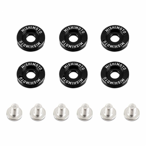 Mishimoto M6 X 1.0 Fender Washer and Bolt Kit, 20mm OD, 6 pcs - Black