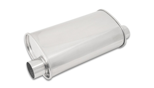 Vibrant STREETPOWER Oval Muffler, 2.5" inlet/outlet (Offset-Offset Same Side)
