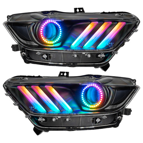 Oracle Dynamic RGB+A Headlights Black Edition ColorSHIFT for 15-17 Mustang