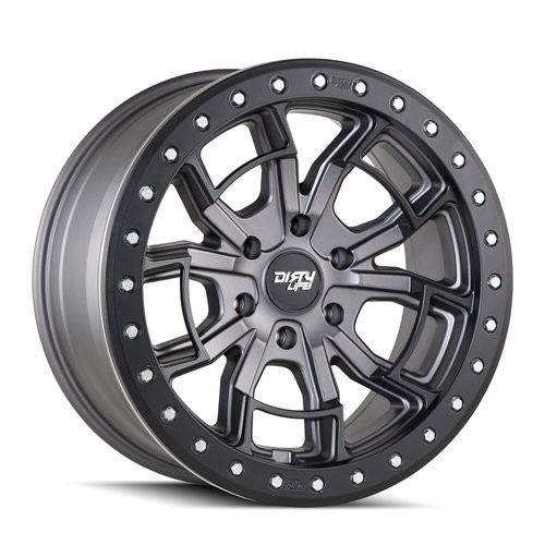 Dirty Life 9303 DT-1 17x9 5x114.3 -12mm Satin Graphite Wheel - Rash Ring