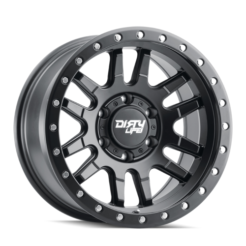 Dirty Life 9309 Canyon Pro 17x9 5x127 -12mm Matte Black w/ Black Lip Wheel