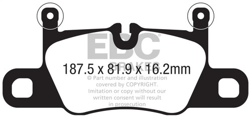 EBC Yellowstuff Rear Brake Pads for 16+ Porsche 911 3.0TT Carrera