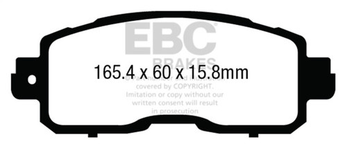 EBC Yellowstuff Front Brake Pads for 13+ Nissan Altima 2.5 (L33) Sedan