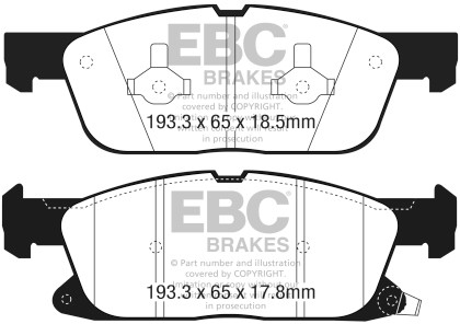 EBC Redstuff Front Brake Pads for 2015+ Mercedes C63 AMG (W205) 4.0L Twin Turbo