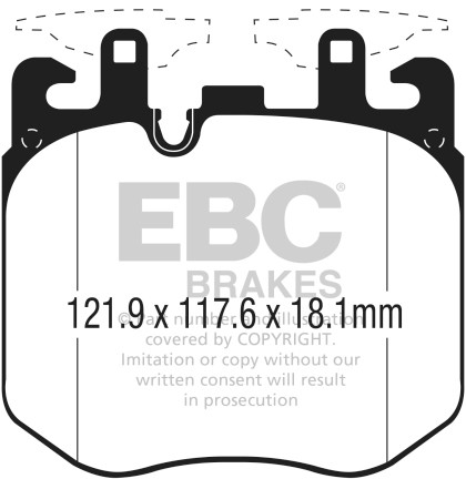 EBC Redstuff Front Brake Pads for 2015+ BMW 750 4.4L Twin Turbo (G12)