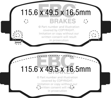 EBC Greenstuff Rear Brake Pads for 15+ Fiat 500X 1.4 Turbo