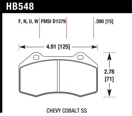 Hawk HPS 5.0 Front Brake Pads for 08-10 Chevrolet Cobalt / HHR