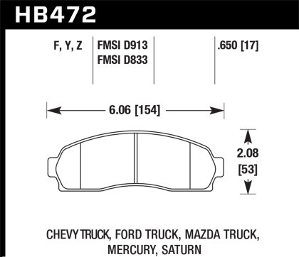 Hawk HPS Street Brake Pads for 05-06 Chevy Equinox