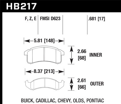 Hawk HPS Street Brake Pads for 94-99 Buick LeSabre