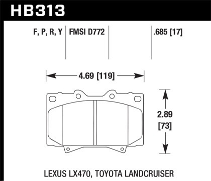 HAWK LTS Front Brake Pads for 98-07 Lexus LX470