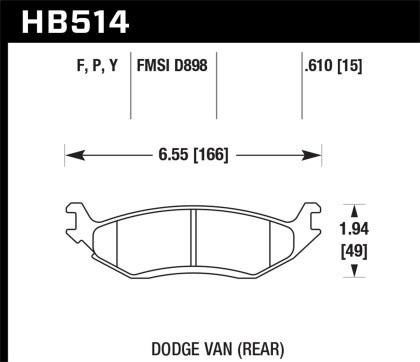 Hawk LTS Street Rear Brake Pads for 03 Dodge Ram 1500 Van