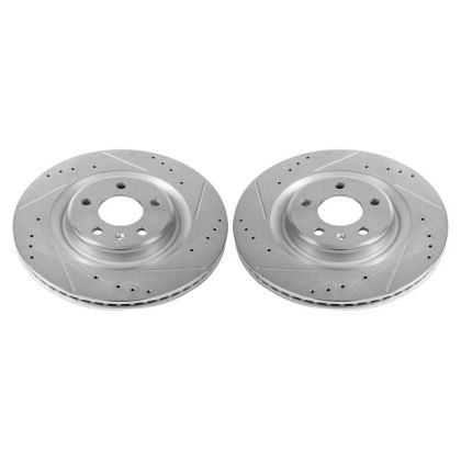 Power Stop Evolution Drilled & Slotted Brake Rotors for 17-19 Audi A4 Rear