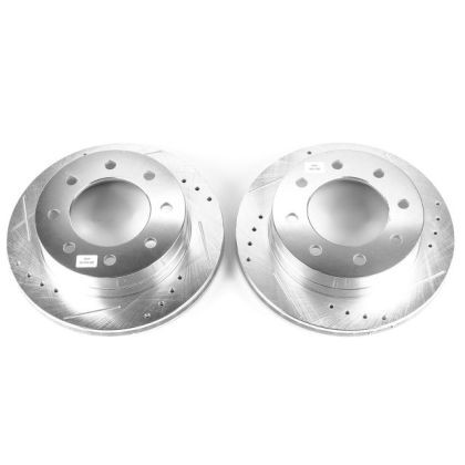 Power Stop Rear Evolution Drilled & Slotted Rotors for 2003 Silverado 1500 HD
