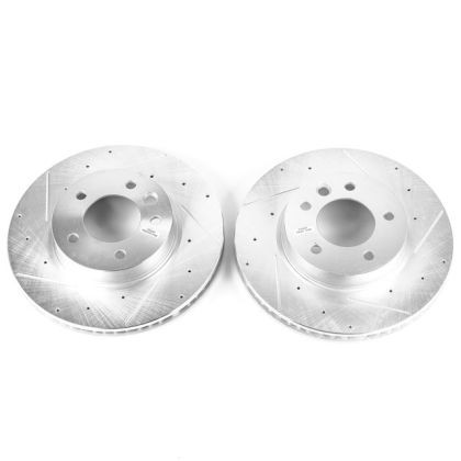 Power Stop Front Evolution Drilled & Slotted Rotors for 04-06 Porsche Cayenne