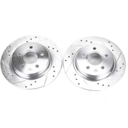 Power Stop Rear Evolution Drilled & Slotted Rotors for 08-13 Volvo C30