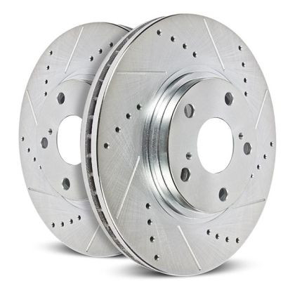 Power Stop Rear Evolution Drilled & Slotted Rotors for 18-20 Kia Stinger