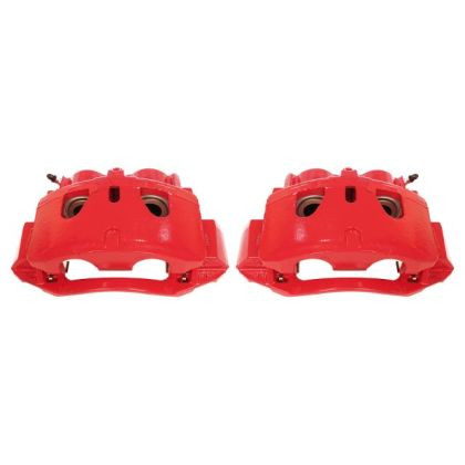 Power Stop Front Red Brake Calipers w/Brackets for 11-19 Silverado 2500 HD