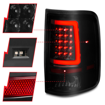 ANZO LED Tail Lights w/ Light Bar Black Housing Smoke Lens for 04-06 Ford F-150
