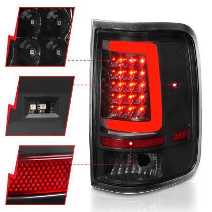 ANZO LED Tail Lights w/ Light Bar Black Housing Clear Lens for 04-06 Ford F-150