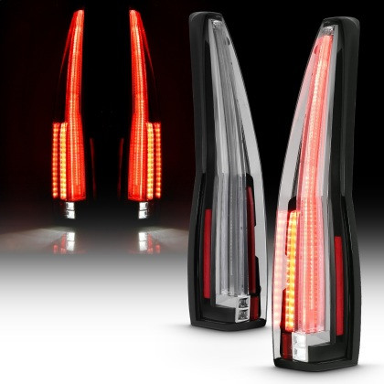 ANZO Led Taillights Red/Clear for 2007-2014 Cadillac Escalade
