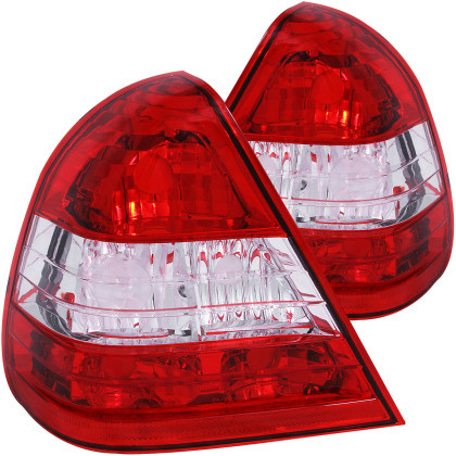 ANZO Taillights Red/Clear for 1994-2000 Mercedes Benz C Class W202
