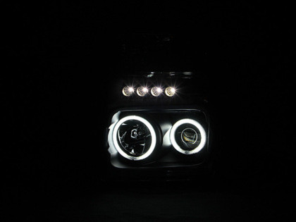 ANZO Projector Headlights w/ Halo Black (CCFL) for 2008-2010 Ford F-250