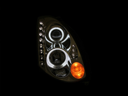 ANZO Projector Headlights w/ Halo Chrome (CCFL) for 2003-2007 Infiniti G35