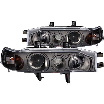 ANZO Projector Headlights w/ Halo Black 1pc for 1990-1993 Honda Accord
