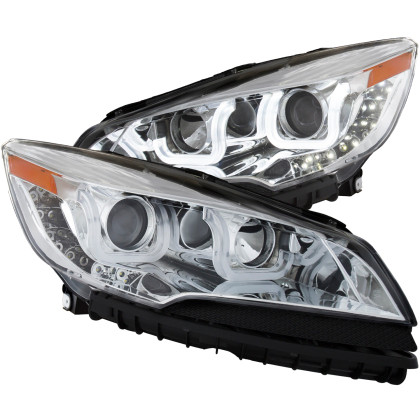 ANZO Projector Headlights w/ U-Bar Chrome for 2013-2015 Ford Escape